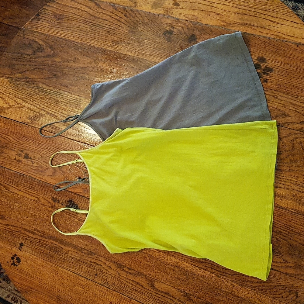 2 shades of green camisoles